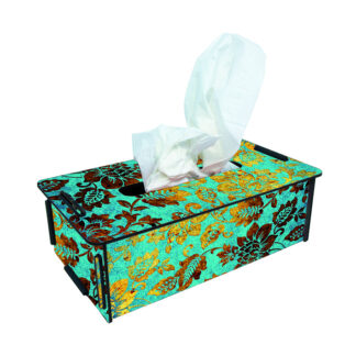 Werkhaus Tissuebox Blume grün-gold